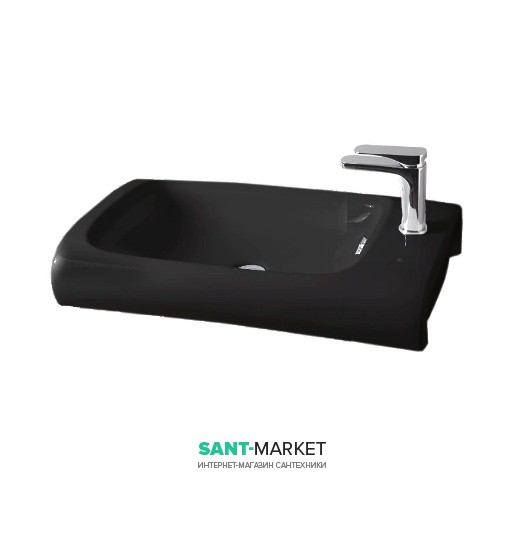 Раковина для ванної ArtCeram Hi-Line 70х41 см чорний глянсовий HIL003 03; 00