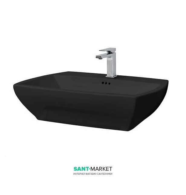 Раковина для ванной ArtCeram Jazz 70х48 см чёрный глянцевый JZL005 03;00