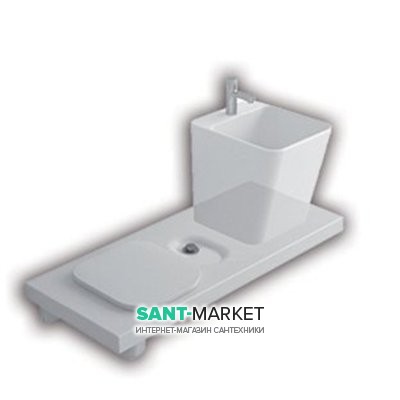 Підвісна система з вбудованим унітазом зліва і місцем для раковини Hatria G-Full санфарфор білий YXJX01