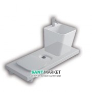 Подвесная система со встроенным унитазом слева и местом для раковины Hatria G-Full санфарфор белый YXJX01