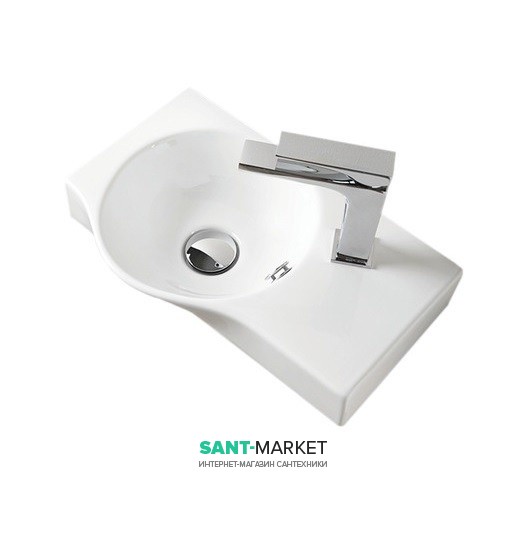 Раковина для ванной ArtCeram Lavamani Union 43х27 см белый глянцевый LML001 01;00