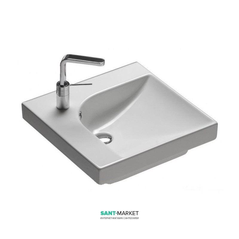 Раковина для ванної підвісна Hatria Grandangolo 50х50 см чаша справа білий YXFA01