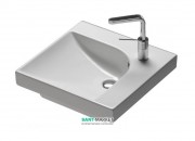 Раковина для ванной подвесная Hatria Grandangolo 50х50 см чаша слева белый YXFB01