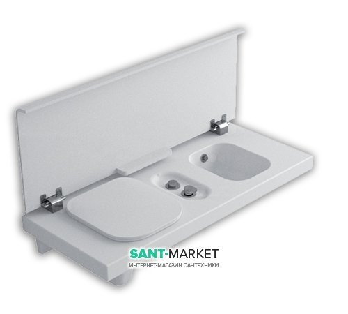 Подвесная система со встроенным унитазом слева и биде Hatria G-Full санфарфор белый YXJR01