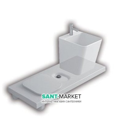 Підвісна система з вбудованим унітазом зліва і місцем для раковини Hatria G-Full санфарфор білий YXJX01