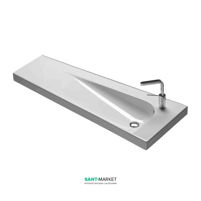 Раковина для ванної підвісна Hatria Grandangolo з отвором під змішувач полку зліва 130х50 см білий YXF601