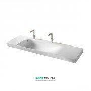Раковина для ванной подвесная Hatria Grandangolo 150х50 см с двумя отверстиями под смеситель белый YXNV01