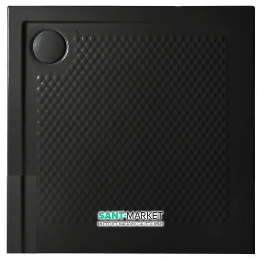 Душевой поддон Artceram Texture 90х90 см чёрный матовый PDQ008 17;00