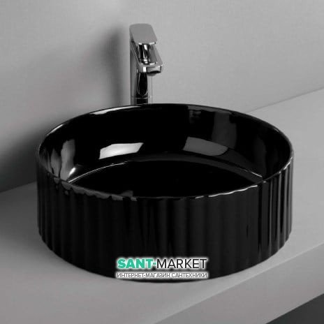 Раковина для ванної ArtCeram Millerighe Ø44 см чорний глянсовий OSL010 03; 00