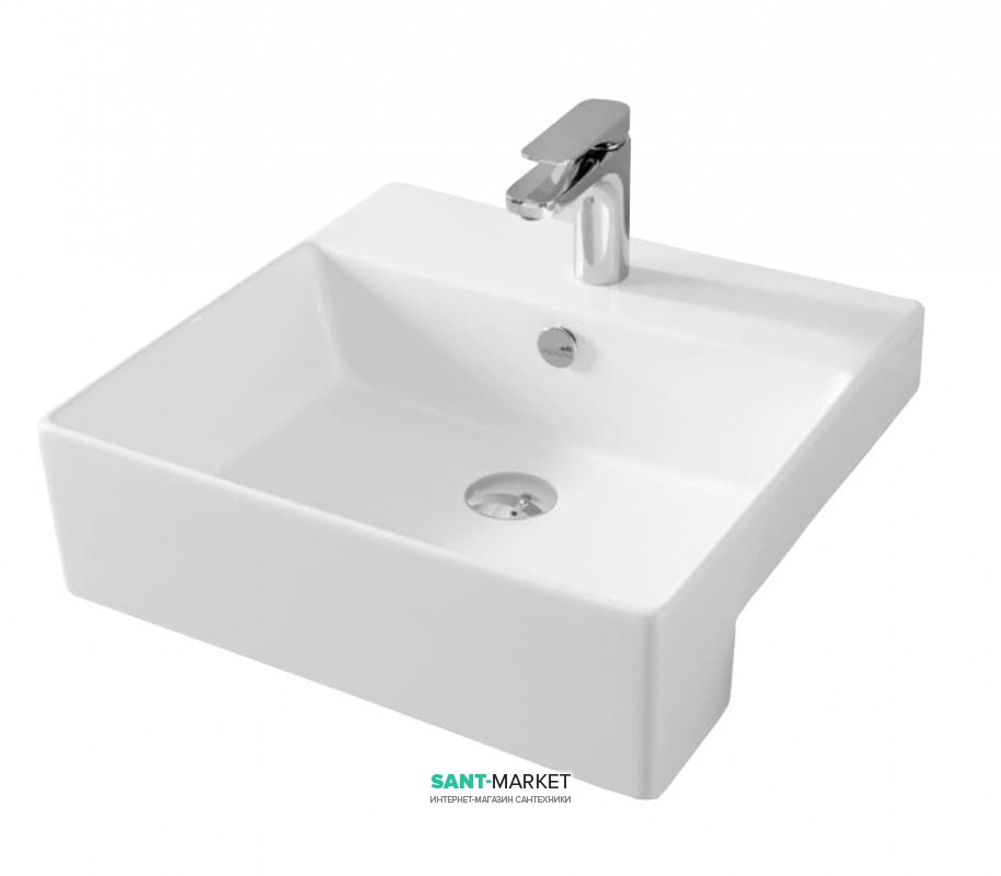 Раковина для ванної ArtCeram Quadro Semincasso 50х48 см білий глянсовий QUL004 01; 00