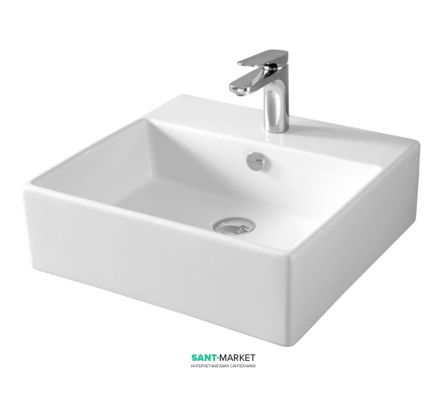 Раковина для ванной ArtCeram Quadro 50х48 см белый глянцевый QUL002 01;00