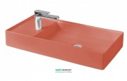 Раковина для ванной ArtCeram Scalino 75х38 см красный коралл SCL004 14;00