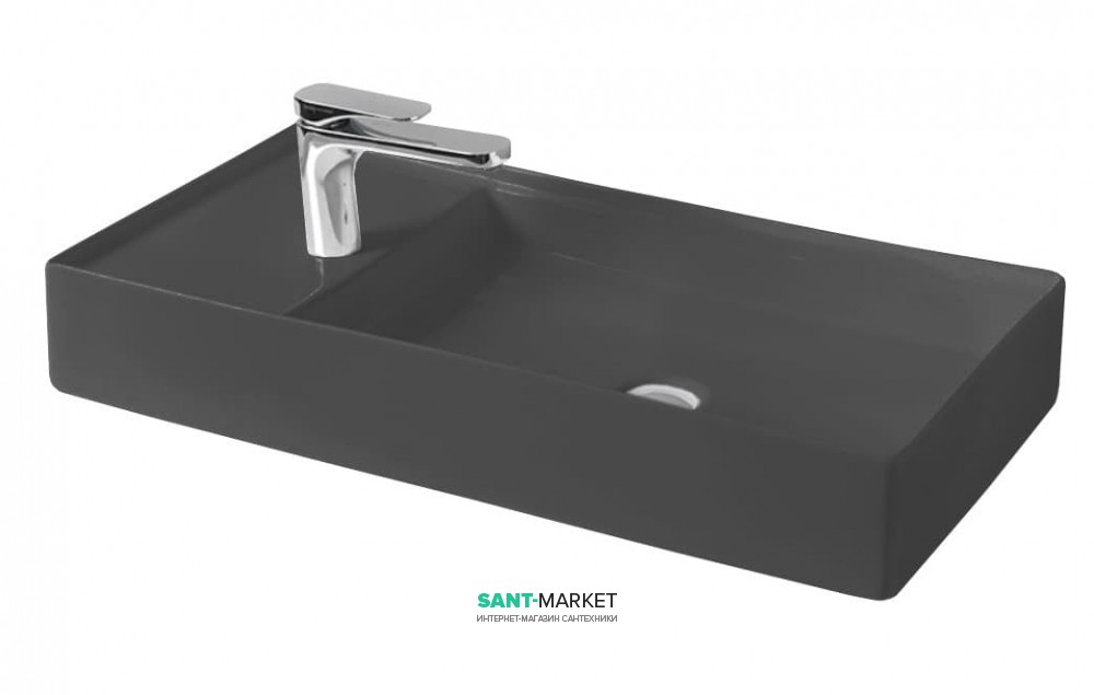 Раковина для ванной ArtCeram Scalino 75х38 см санфарфор серый SCL004 15;00