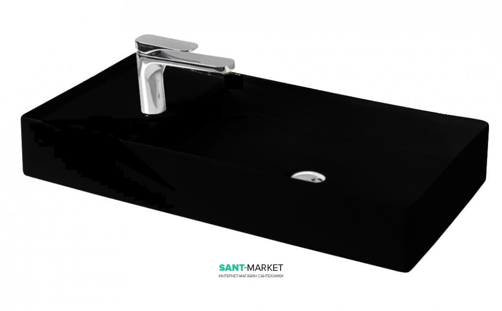 Раковина для ванної ArtCeram Scalino 75х38 см чорний матовий SCL004 17; 00