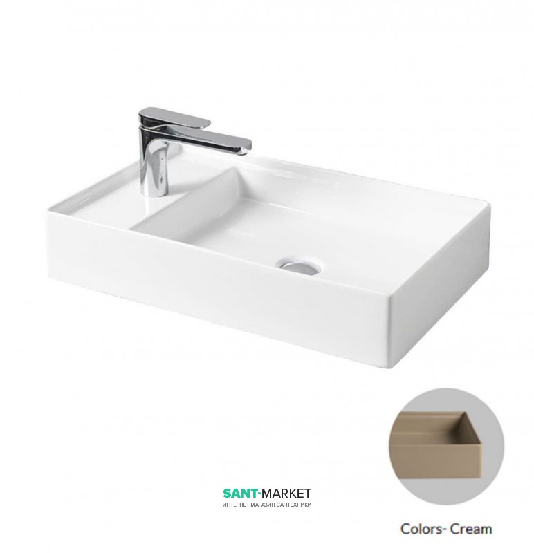 Раковина для ванной ArtCeram Scalino 75х38 см санфарфор кремовый SCL004 22;00