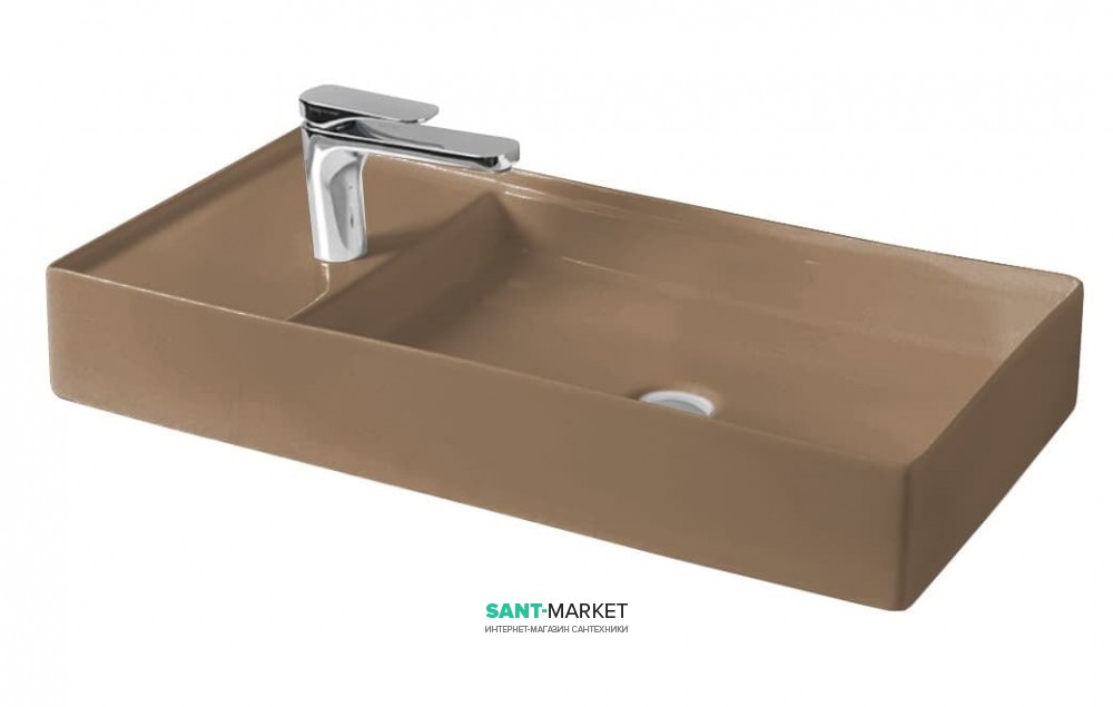 Раковина для ванної ArtCeram Scalino 75х38 см санфарфор кавовий SCL004 23; 00