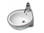 Раковина для ванной угловая Hatria You & Me 46х46 крепления слева санфарфор белый Y0H601