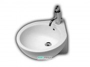 Раковина для ванной угловая Hatria You & Me 46х46 крепления слева санфарфор белый Y0H601