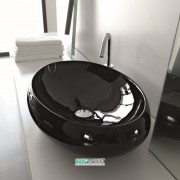 Раковина для ванной ArtCeram Tao 60х40 см санфарфор чёрный глянцевый TOL002 03;00