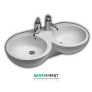 Раковина для ванной двойная Hatria You & Me 92х46 санфарфор белый Y0HF01