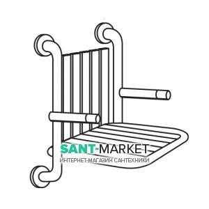 Сиденье откидное навесное для душа со спинкой и подлокотниками Hatria Autonomy металл Y0DW