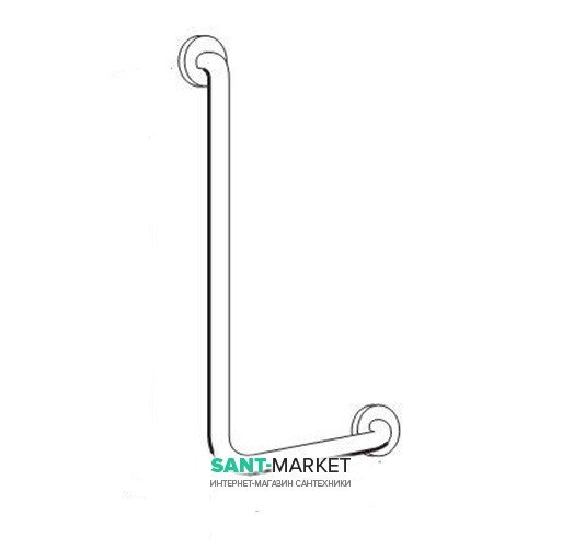 Опорный поручень с прямым углом слева Hatria Autonomy 67х35 см белый Y0CS