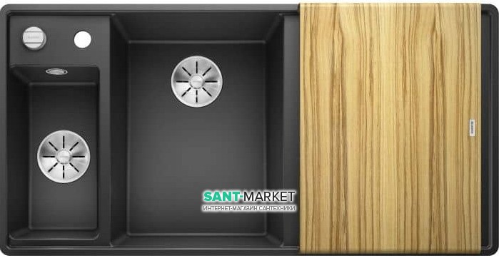 Мийка для кухні Blanco Axia III 6 S-F врізна SILGRANIT PuraDur® антрацит 524663