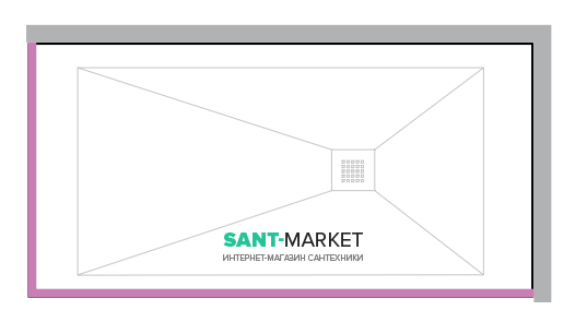 Душевой поддон Hatria Dedicato Edge L 1000x700 мм RH SOLITEX палитра на выбор Y1K6