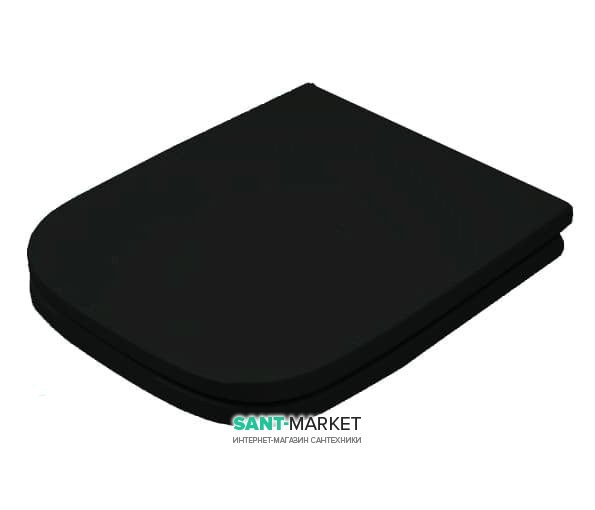 Сиденье с крышкой для унитаза ArtCeram A16 Mini чёрный глянцевый/хром ASA002 03;71