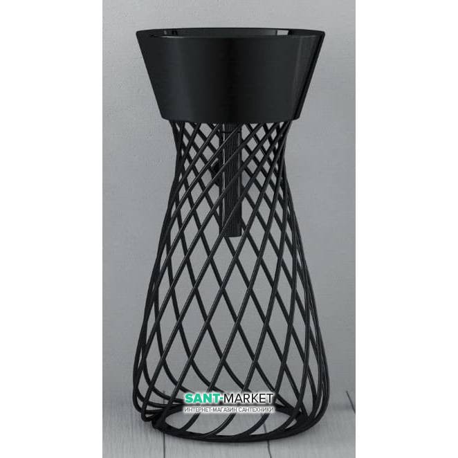 Консоль під раковину ArtCeram Wire на 43 см чорний глянсовий ACA045 03