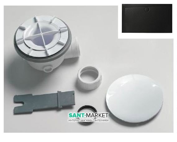 Сифон для душевого поддона ArtCeram Texture керамика чёрный глянцевый ACA049 03;00