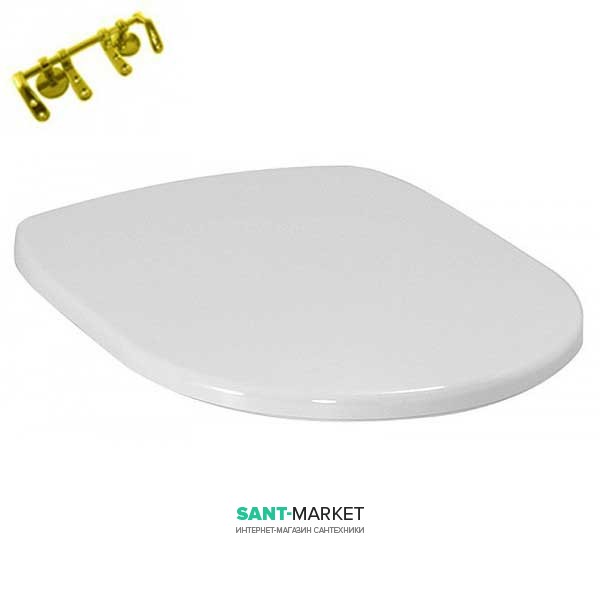 Сиденье с крышкой для унитаза ArtCeram Azuley белый глянцевый/золото AZA001 01;73