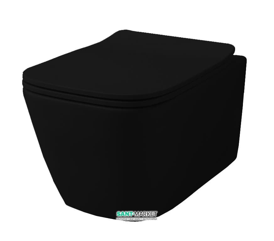 Унитаз подвесной ArtCeram A16 Mnini 36х45,5 см чёрный глянцевый ASV005 03;00