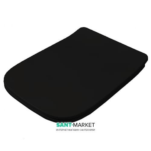 Сидіння з кришкою для унітазу ArtCeram A16 чорний глянсовий / хром ASA001 03; 71