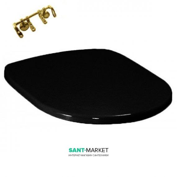 Сидіння з кришкою для унітазу ArtCeram Azuley чорний глянсовий / золото AZA001 03; 73