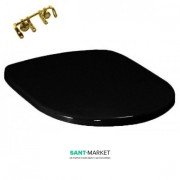 Сиденье с крышкой для унитаза ArtCeram Azuley чёрный глянцевый/золото AZA001 03;73