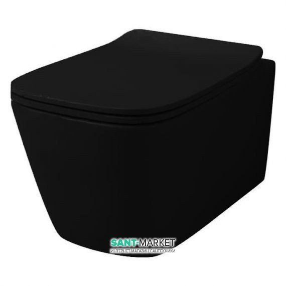 Унитаз подвесной ArtCeram A16 36х52,5 см чёрный глянцевый ASV001 03;00