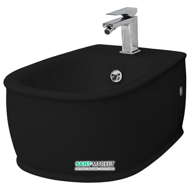 Биде подвесное ArtCeram Azuley 37х52,5 см чёрный глянцевый AZB001 03;00