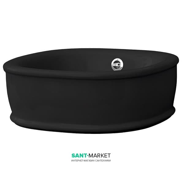 Раковина для ванной ArtCeram Azuley накладная 45х45 см чёрный глянцевый AZL001 03;00