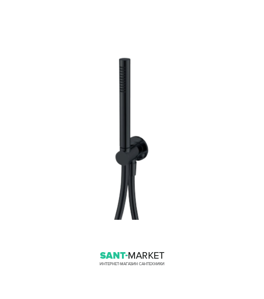 Ручний душ Treemme Ran з виходом і шлангом чорний матовий 2705NN74