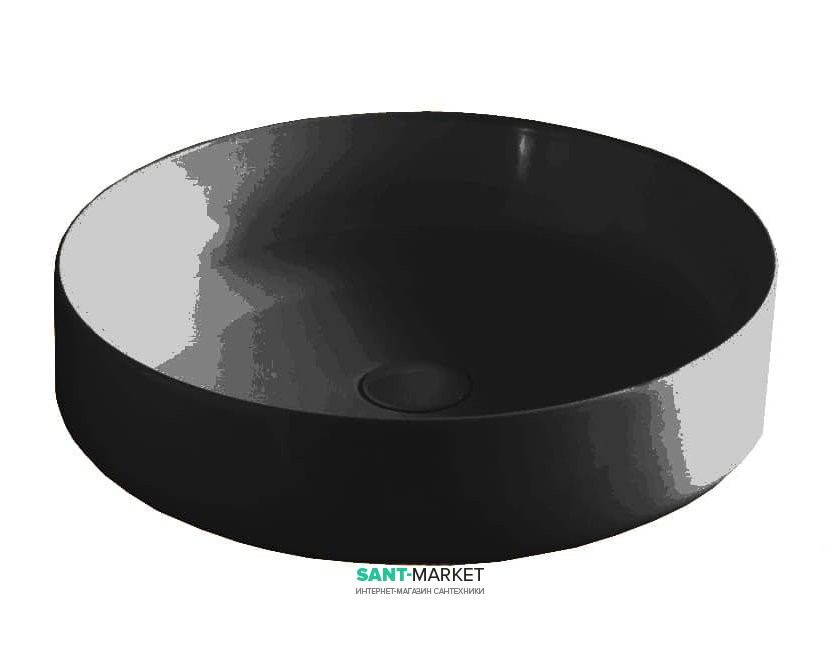 Раковина для ванної ArtCeram Cognac Ø 48 см чорний глянсовий COL002 03; 00