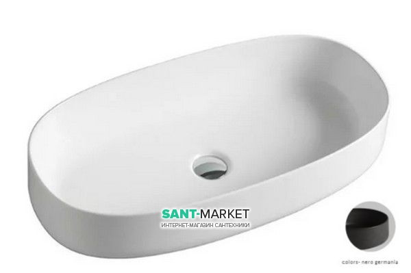 Раковина для ванної ArtCeram Cognac 68х35 см чорний (nero germania) COL005 21; 00