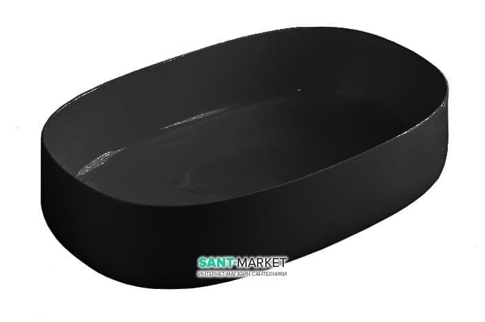 Раковина для ванної ArtCeram Cognac 55х35 см чорний глянсовий COL003 03; 00