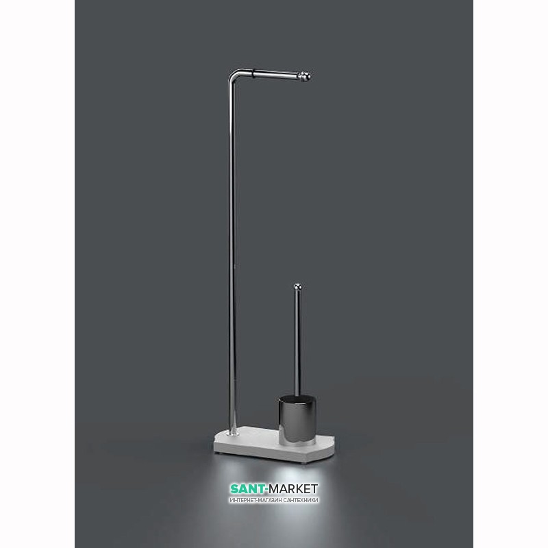 Підставка Sonia Nomad з власником туалетного паперу і йоржиком хром / білий 176694