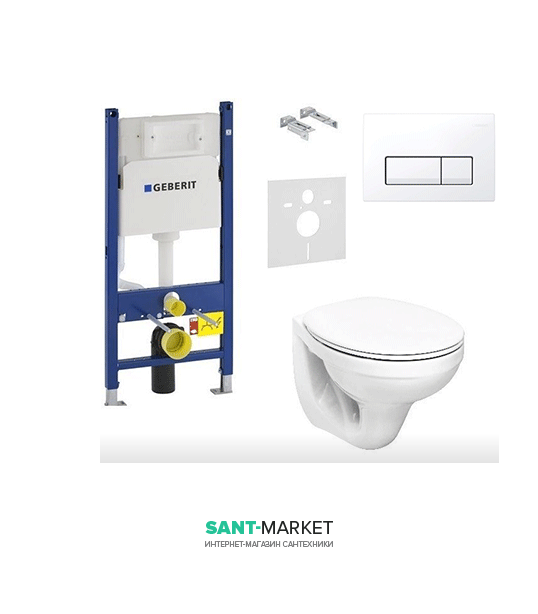 Унитаз Kolo Idol с сидением инсталляцией Geberit Duofix и смывной клавишей Delta 51 M1310002U+458.178.11.1