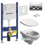 Унітаз Kolo Nova Pro з сидінням інсталяцією Geberit Duofix і змивний клавішею Delta 21 M33120000 + M30112000 + 458.161.21.1