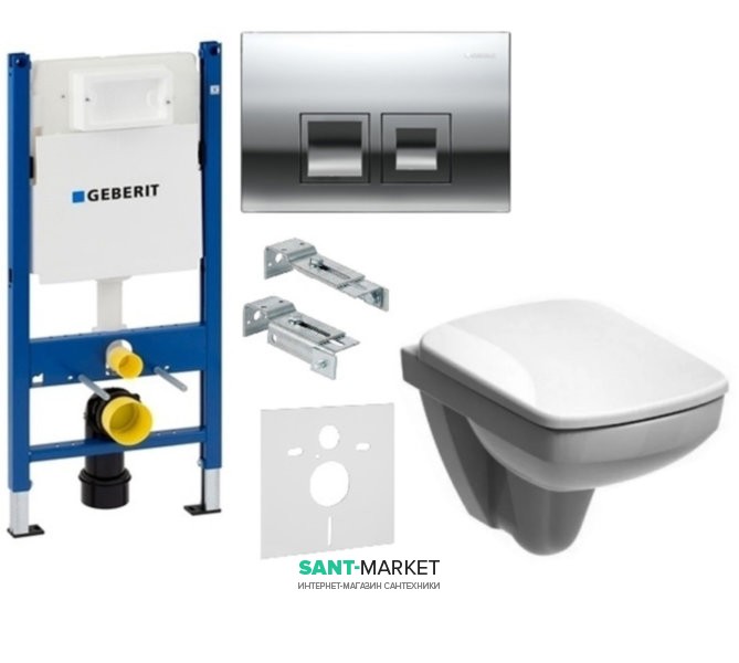 Унитаз Kolo Nova Pro с сидением инсталляцией Geberit Duofix и смывной клавишей Delta 50 M39018000+458.168.21.1