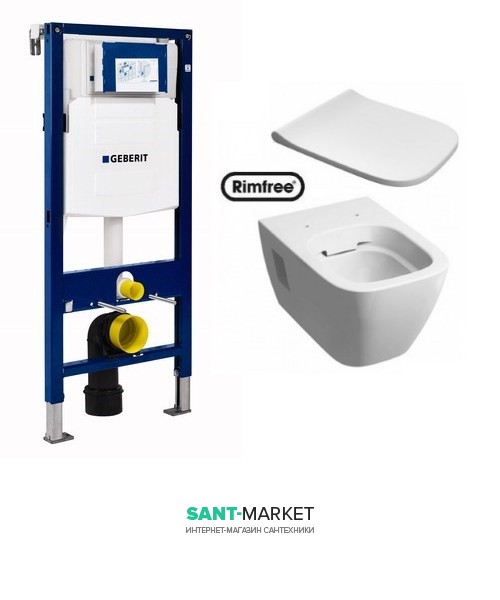 Унітаз підвісний Kolo Modo Rimfree з сидінням і інсталяцією Geberit Duofix Sigma L33120000 + L30112000 + 111.300.00.5