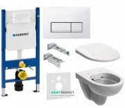 Унітаз Kolo Nova Pro з сидінням інсталяцією Geberit Duofix і змивний клавішею Delta 51 M33120000 + M30112000 + 458.178.11.1