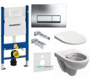 Унітаз Kolo Nova Pro з сидінням інсталяцією Geberit Duofix і змивний клавішею Delta 51 M33120000 + M30112000 + 458.178.21.1